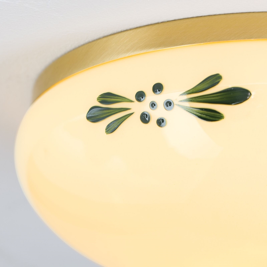 Griestu lampa LANDHAUS 1xE27/60W/230V d. 21 cm misiņš/bēša