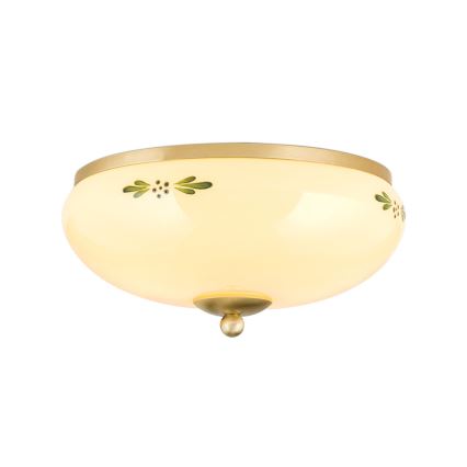 Griestu lampa LANDHAUS 2xE27/60W/230V d. 28 cm misiņš/bēša