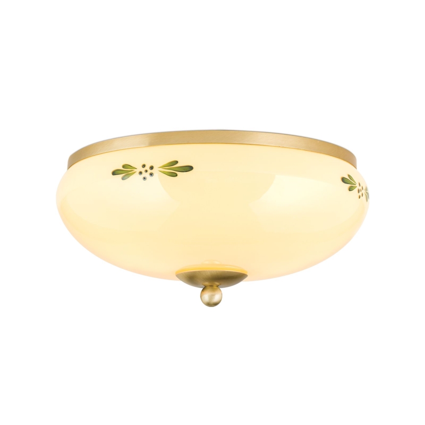 Griestu lampa LANDHAUS 2xE27/60W/230V d. 28 cm misiņš/bēša
