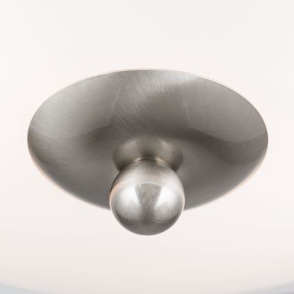 Griestu lampa LANDHAUS 2xE27/60W/230V d. 28 cm matēts hroms/balta
