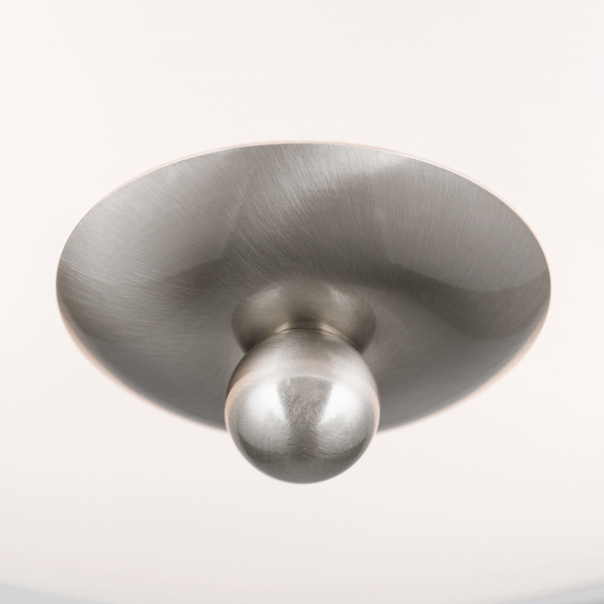 Griestu lampa LANDHAUS 2xE27/60W/230V d. 28 cm matēts hroms/balta