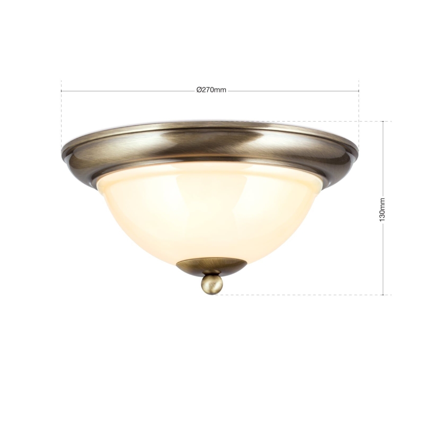 Griestu lampa AUSTRIAN OLD LAMP 2xE27/60W/230V d. 27 cm bronza/bēša