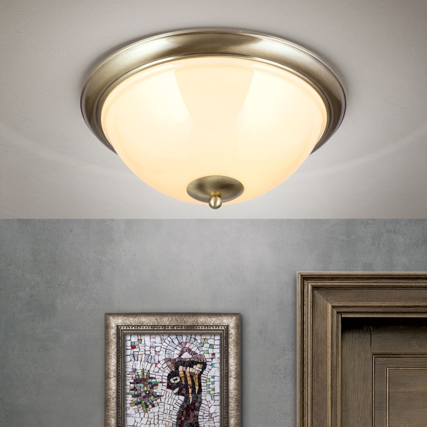 Griestu lampa AUSTRIAN OLD LAMP 3xE27/60W/230V d. 50 cm bronza/bēša