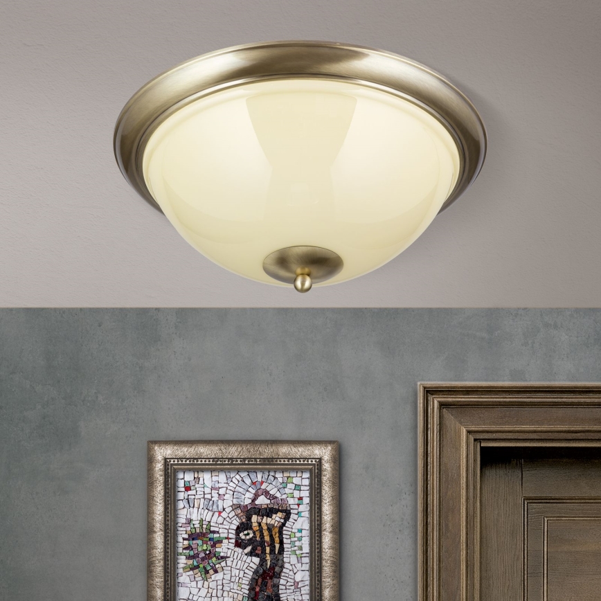 Griestu lampa AUSTRIAN OLD LAMP 3xE27/60W/230V d. 50 cm bronza/bēša
