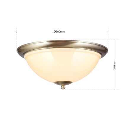 Griestu lampa AUSTRIAN OLD LAMP 3xE27/60W/230V d. 50 cm bronza/bēša