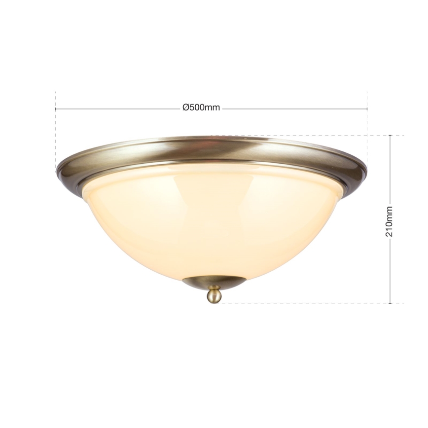 Griestu lampa AUSTRIAN OLD LAMP 3xE27/60W/230V d. 50 cm bronza/bēša