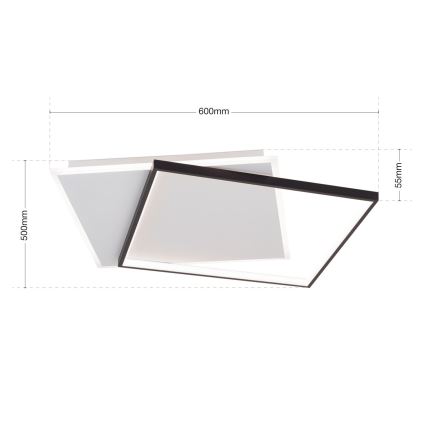 LED Aptumšojama griestu lampa EMANUEL LED/50W/230V balta/melna
