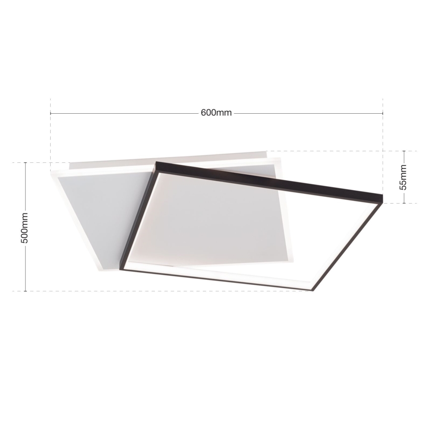 LED Aptumšojama griestu lampa EMANUEL LED/50W/230V balta/melna