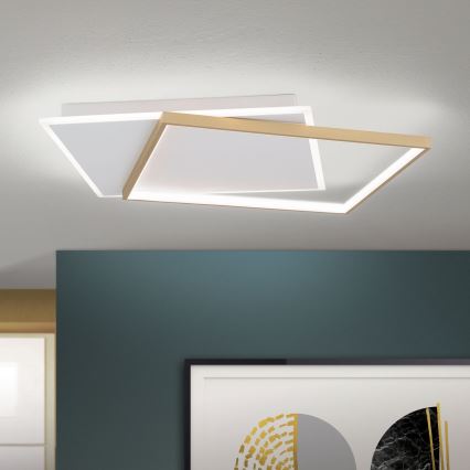 LED Aptumšojama griestu lampa EMANUEL LED/50W/230V balta/zelta