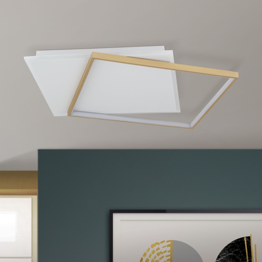 LED Aptumšojama griestu lampa EMANUEL LED/50W/230V balta/zelta