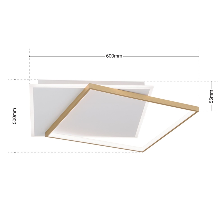 LED Aptumšojama griestu lampa EMANUEL LED/50W/230V balta/zelta