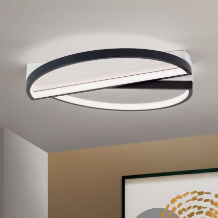 LED Aptumšojama griestu lampa OLGA LED/28W/230V melna/balta