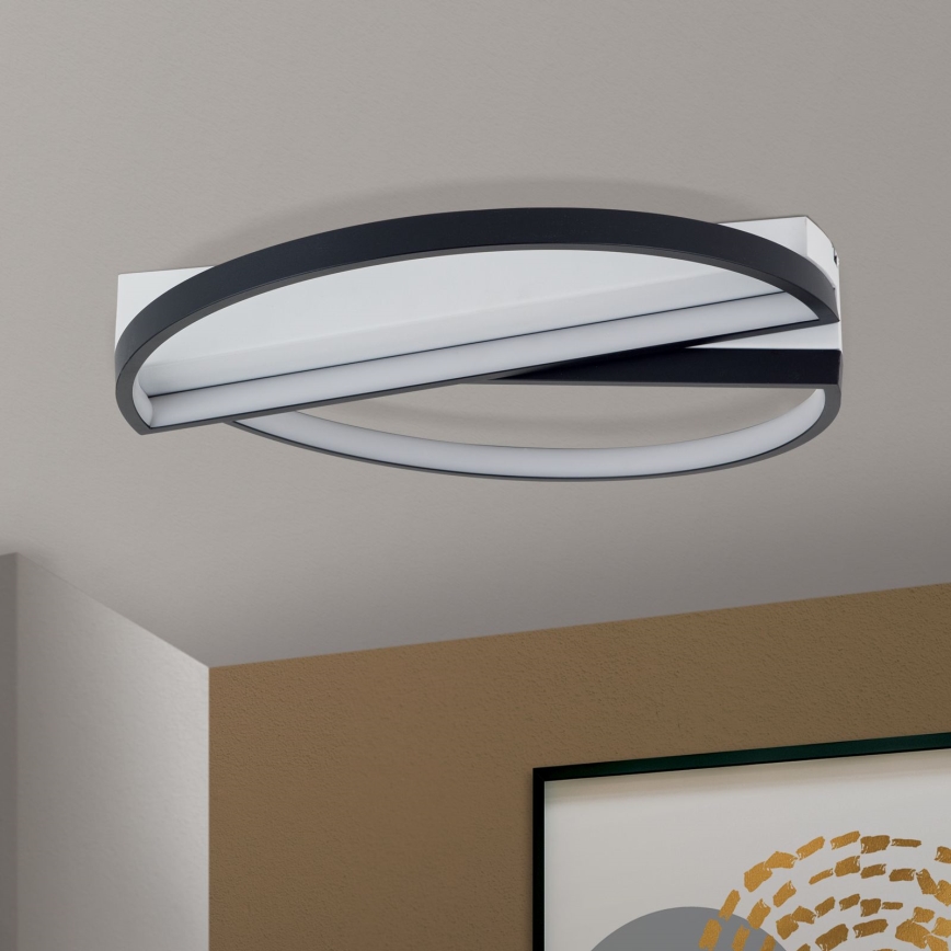 LED Aptumšojama griestu lampa OLGA LED/28W/230V melna/balta