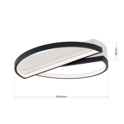 LED Aptumšojama griestu lampa OLGA LED/28W/230V melna/balta