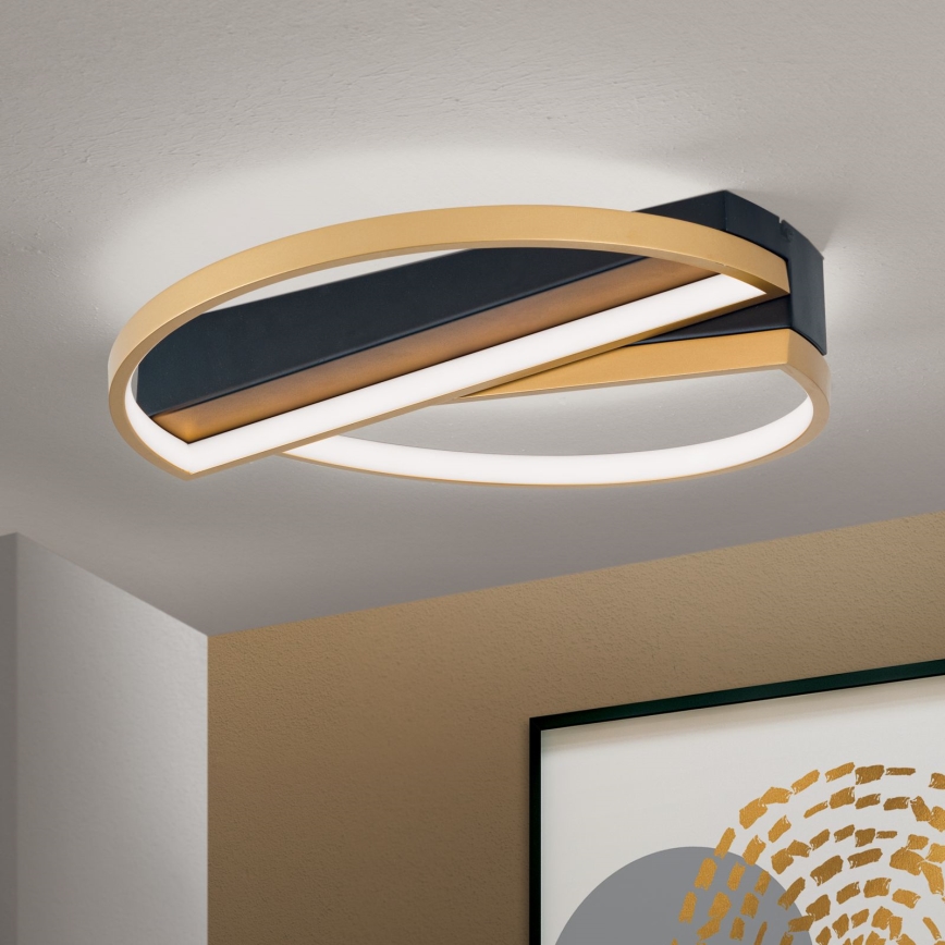 LED Aptumšojama griestu lampa OLGA LED/28W/230V zelta/melna