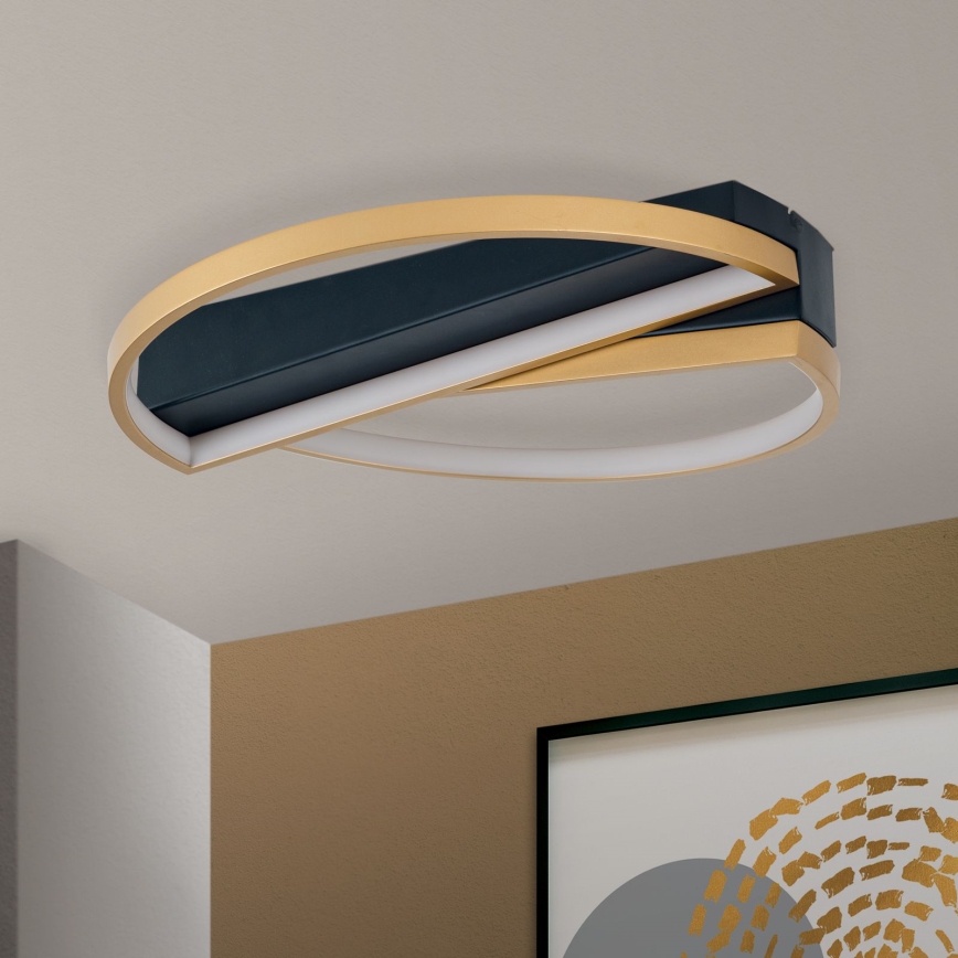 LED Aptumšojama griestu lampa OLGA LED/28W/230V zelta/melna