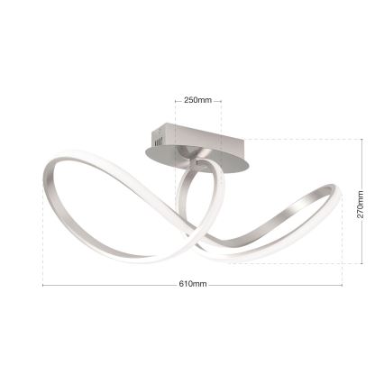 LED Aptumšojama virsapmetuma lustra CIRCUS LED/30W/230V matēts hroms