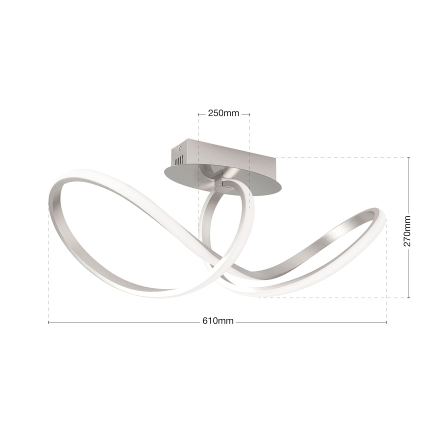 LED Aptumšojama virsapmetuma lustra CIRCUS LED/30W/230V matēts hroms