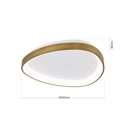 LED Griestu lampa CHARLIE LED/35W/230V d. 45 cm zelta