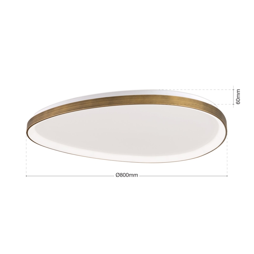 LED Griestu lampa CHARLIE LED/72W/230V d. 80 cm zelta