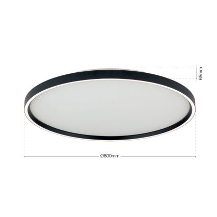 LED Aptumšojama griestu lampa MASCA LED/47W/230V 2700/3350/4000K d. 60 cm melna