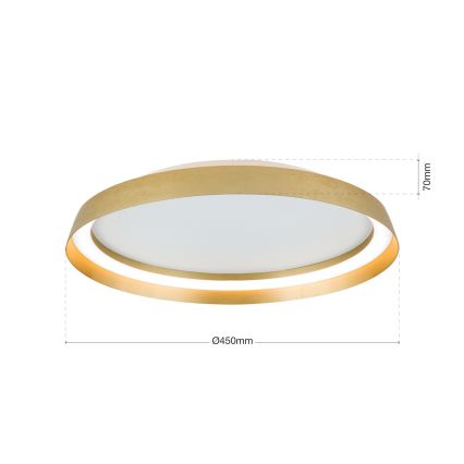 LED Aptumšojama griestu lampa MANTA LED/38W/230V 2700/3000/4000K d. 45 cm zelta