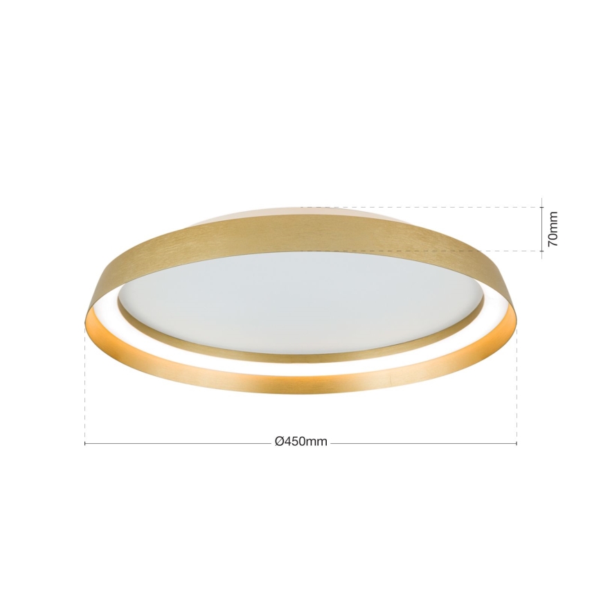 LED Aptumšojama griestu lampa MANTA LED/38W/230V 2700/3000/4000K d. 45 cm zelta