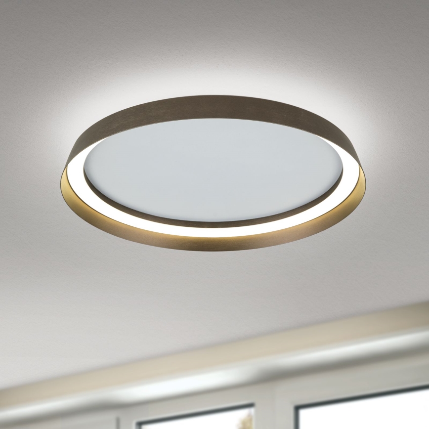 LED Aptumšojama griestu lampa MANTA LED/38W/230V 2700/3000/4000K d. 45 cm brūna