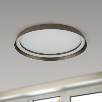 LED Aptumšojama griestu lampa MANTA LED/38W/230V 2700/3000/4000K d. 45 cm brūna