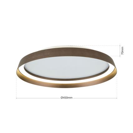 LED Aptumšojama griestu lampa MANTA LED/38W/230V 2700/3000/4000K d. 45 cm brūna