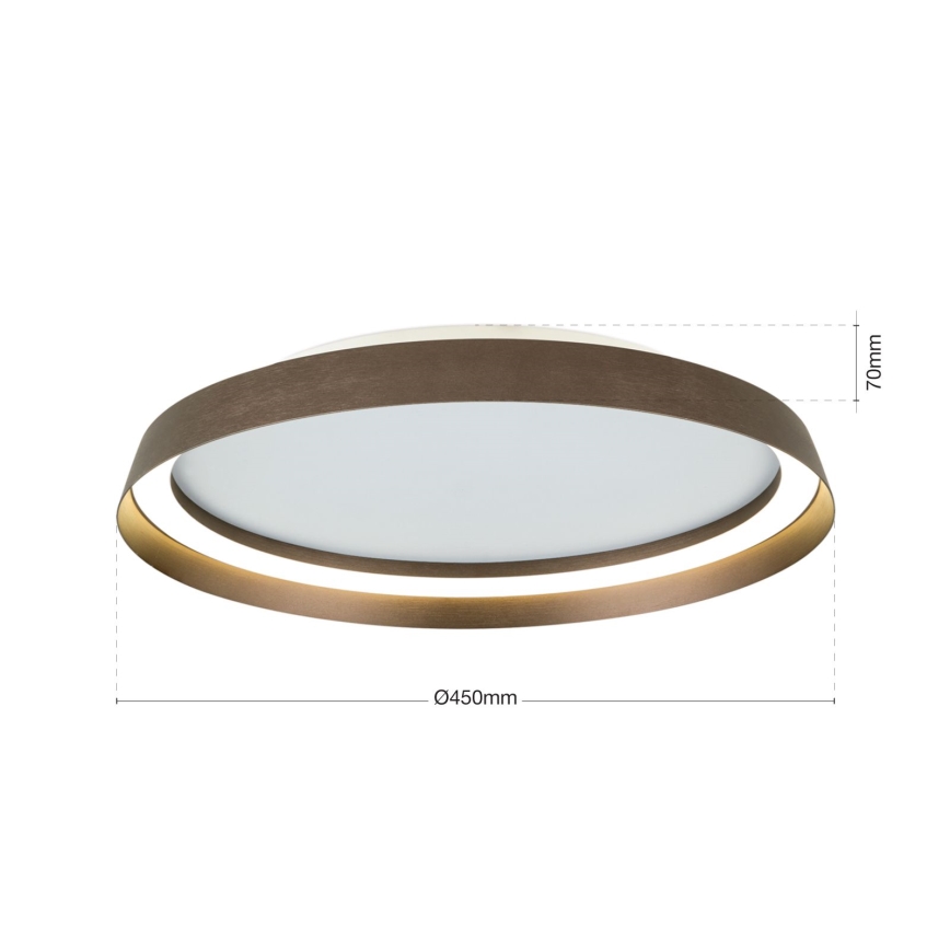LED Aptumšojama griestu lampa MANTA LED/38W/230V 2700/3000/4000K d. 45 cm brūna