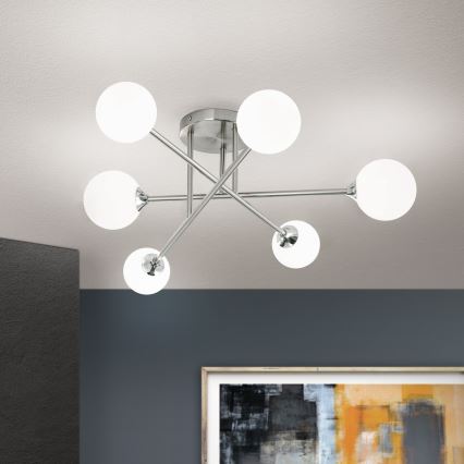 Virsapmetuma lustra SNOWWHITE 6xG9/20W/230V d. 84 cm matēts hroms