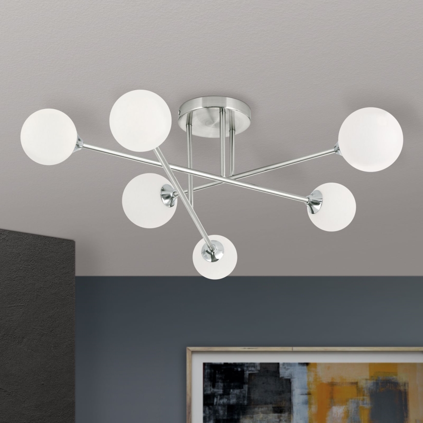 Virsapmetuma lustra SNOWWHITE 6xG9/20W/230V d. 84 cm matēts hroms