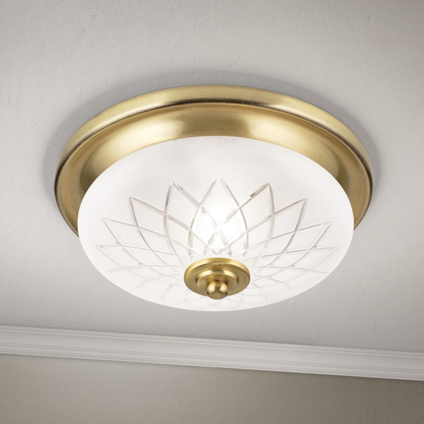 Griestu lampa PORTO 1xE27/40W/230V d. 26 cm zelta