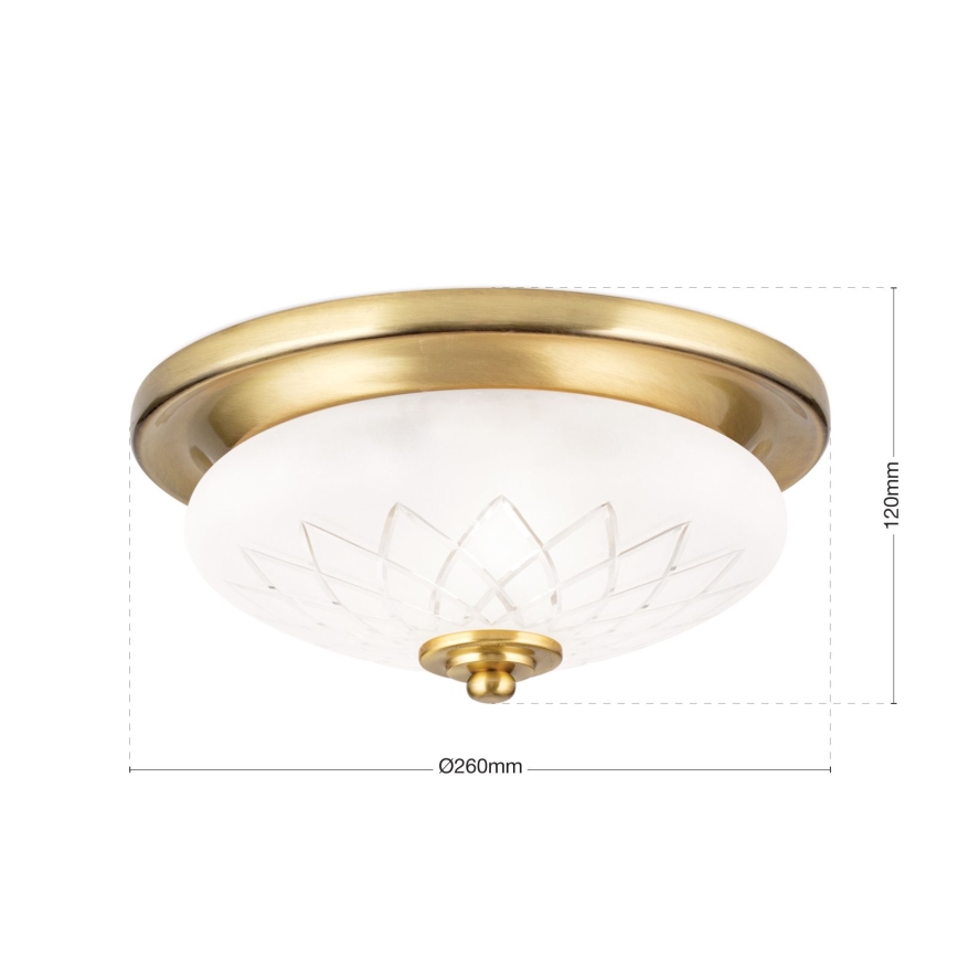 Griestu lampa PORTO 1xE27/40W/230V d. 26 cm zelta