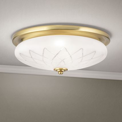 Griestu lampa PORTO 2xE27/40W/230V d. 37 cm zelta