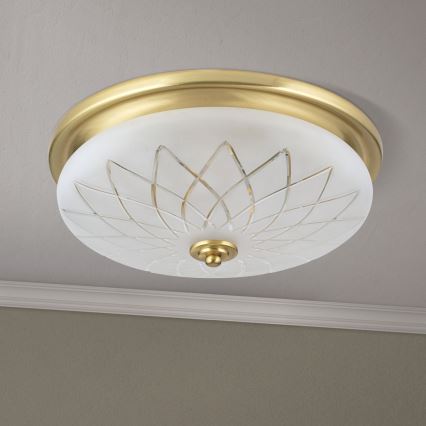 Griestu lampa PORTO 2xE27/40W/230V d. 37 cm zelta