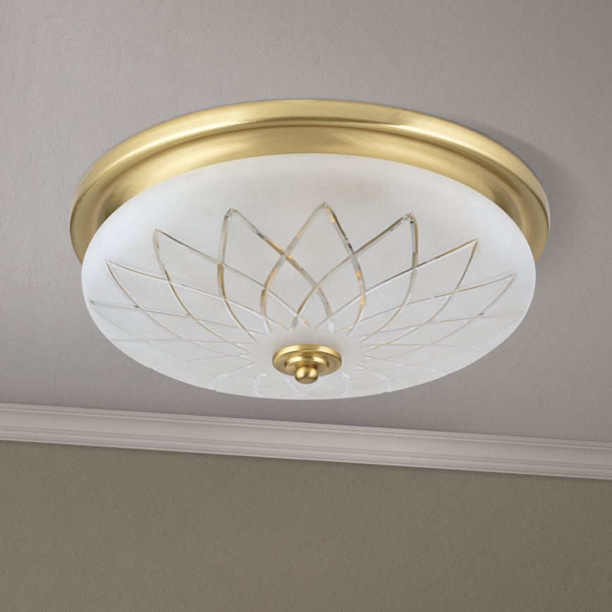Griestu lampa PORTO 2xE27/40W/230V d. 37 cm zelta