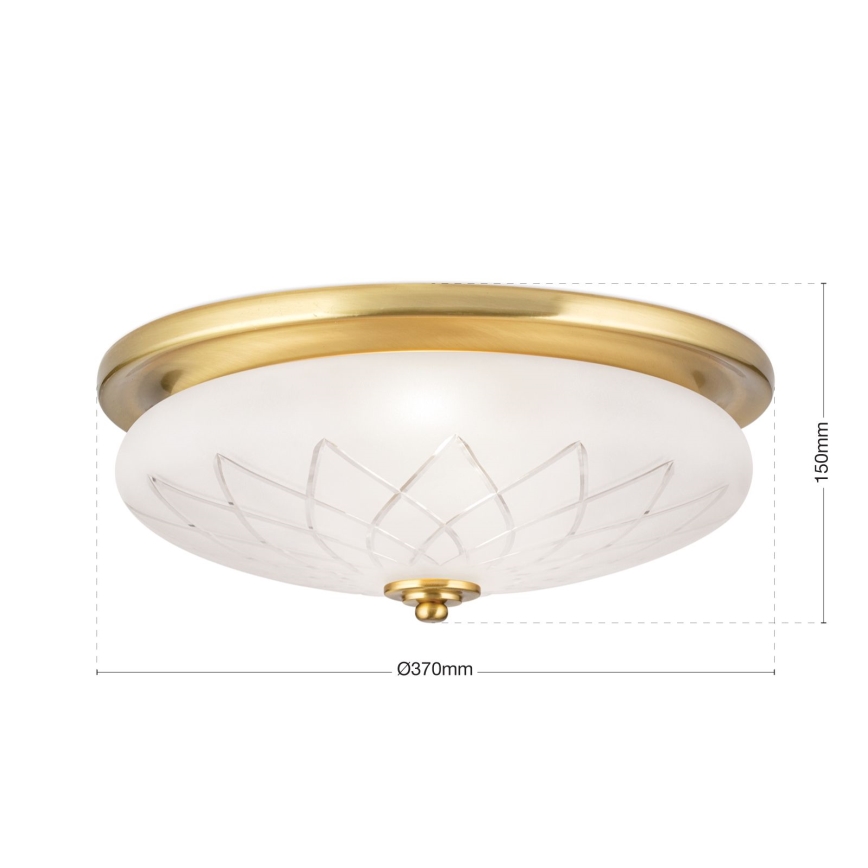 Griestu lampa PORTO 2xE27/40W/230V d. 37 cm zelta