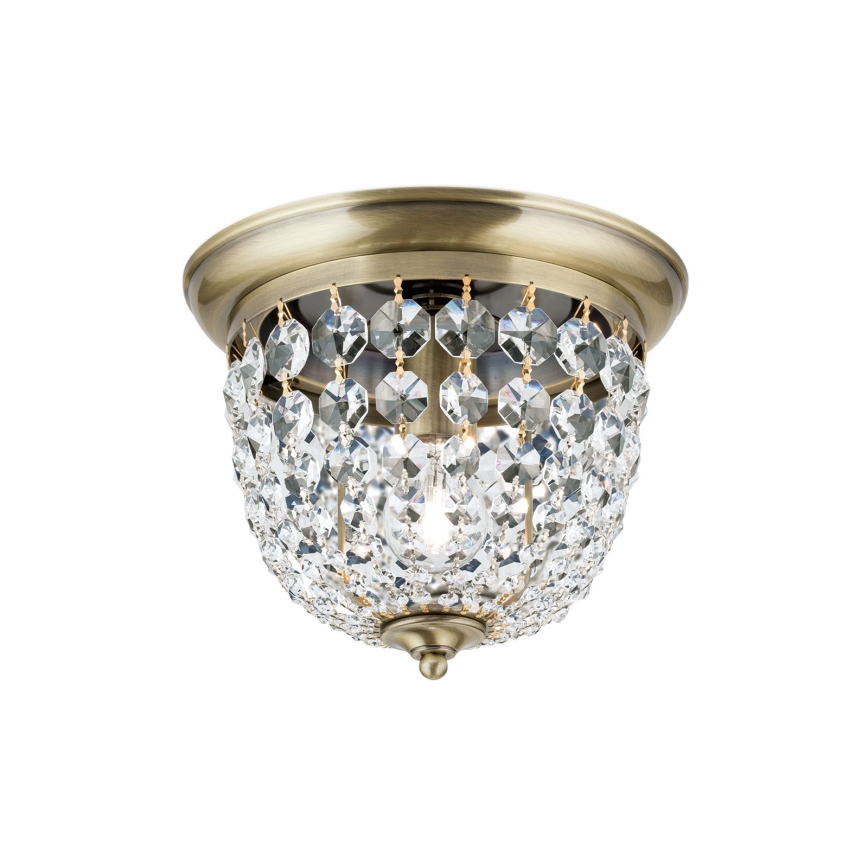 Kristāla griestu lampa PLAFOND 1xE27/40W/230V d. 26 cm bronza