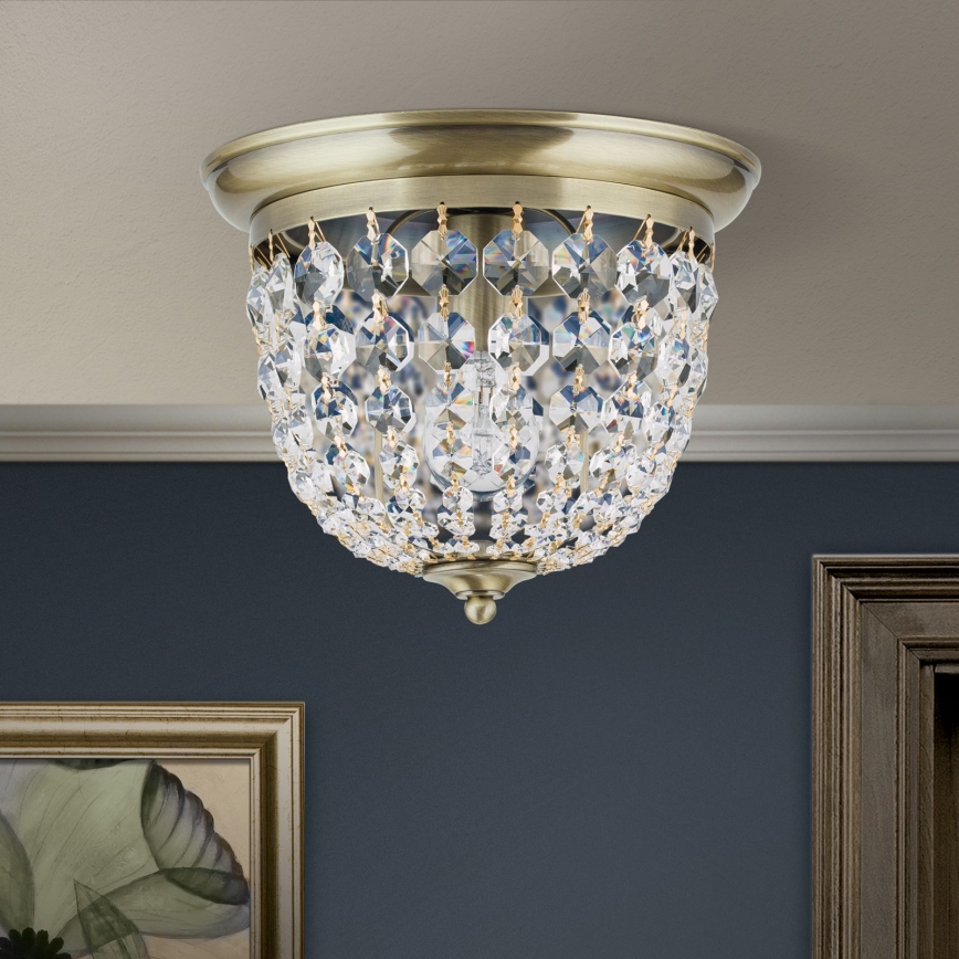 Kristāla griestu lampa PLAFOND 1xE27/40W/230V d. 26 cm bronza