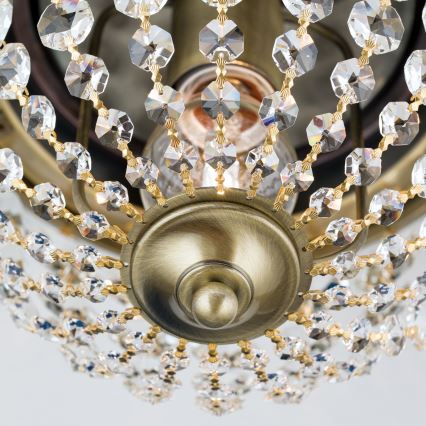 Kristāla griestu lampa PLAFOND 1xE27/40W/230V d. 26 cm bronza