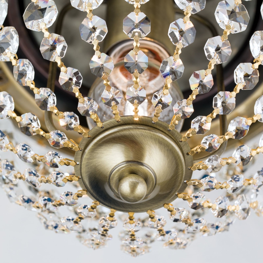 Kristāla griestu lampa PLAFOND 1xE27/40W/230V d. 26 cm bronza