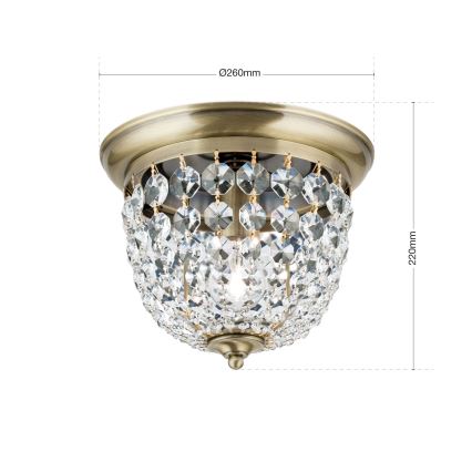 Kristāla griestu lampa PLAFOND 1xE27/40W/230V d. 26 cm bronza