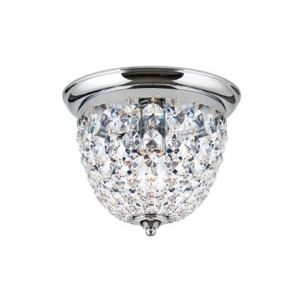 Kristāla griestu lampa PLAFOND 1xE27/40W/230V d. 26 cm spīdīgi hromēts