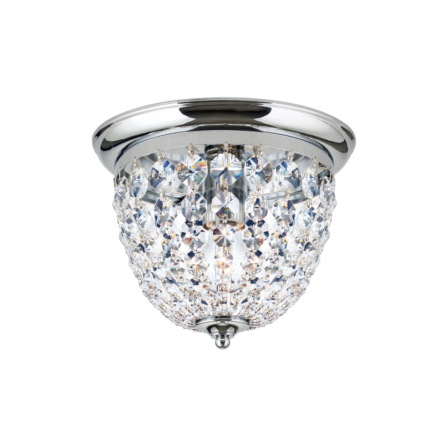 Kristāla griestu lampa PLAFOND 1xE27/40W/230V d. 26 cm spīdīgi hromēts