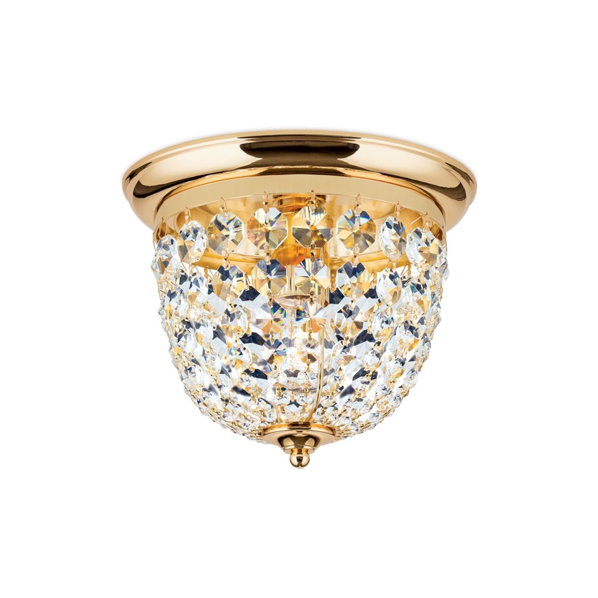 Kristāla griestu lampa PLAFOND 1xE27/40W/230V d. 26 cm zelta