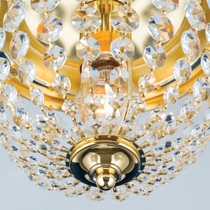 Kristāla griestu lampa PLAFOND 1xE27/40W/230V d. 26 cm zelta