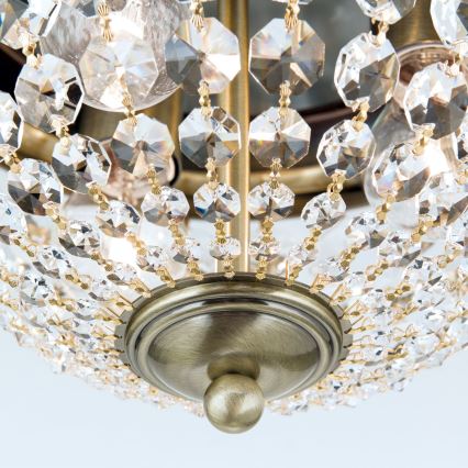 Kristāla griestu lampa PLAFOND 3xE27/40W/230V d. 35 cm bronza
