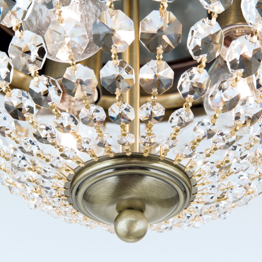 Kristāla griestu lampa PLAFOND 3xE27/40W/230V d. 35 cm bronza